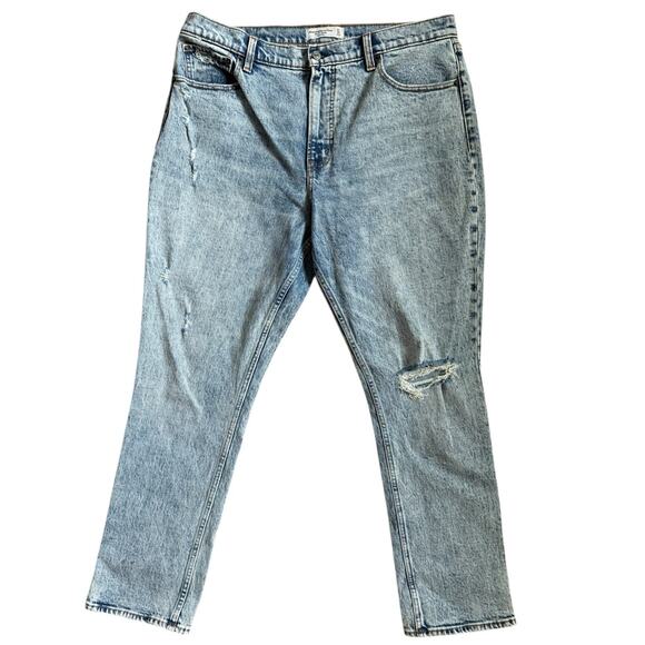 Abercrombie & Fitch The 90’s Skinny High-Rise Jeans Acid Wash Size 16 Short - Picture 2 of 9